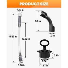 Seppicsa VP Gas Can Hose, 5 PCS Racing Fuel Jug Hose with 2 PCS Bender and 8 PCS Vent Caps Replacement for Jegs's Racing Fuel Jug 3/5/5.5 Gallon Gas Cans Motorsport Container
