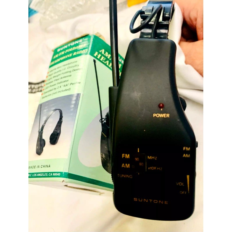 SUNTONE AM/FM Foldable Headphones Radio- NEW - Original Box