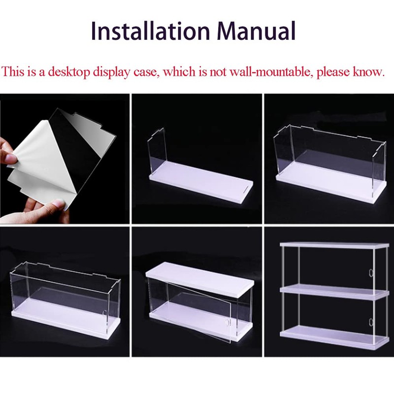 2-Shelves Acrylic Display Case for Collectibles Funko POP Shelves with
