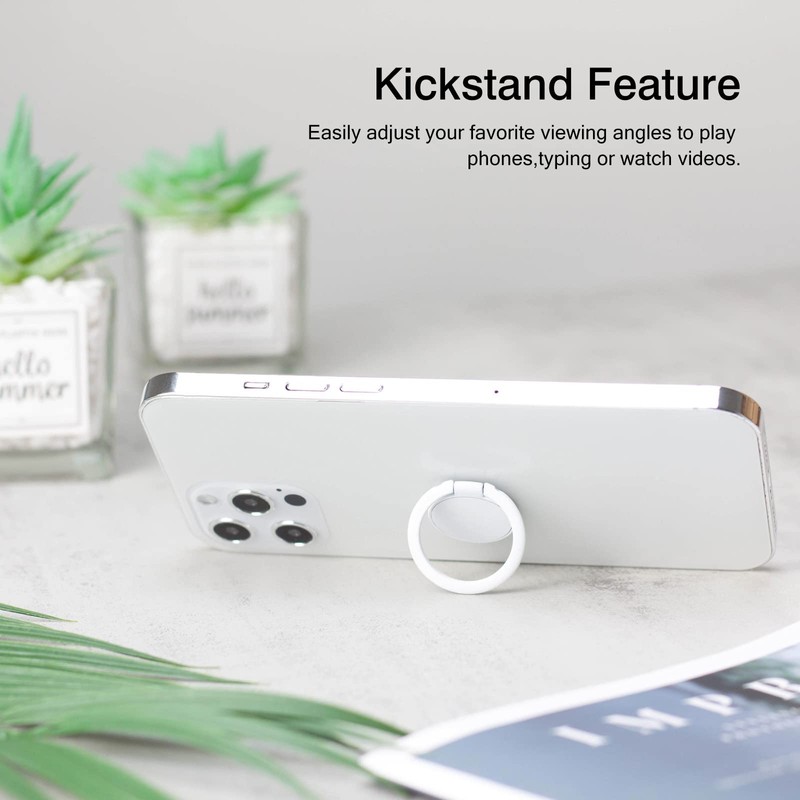 [2 Pack] Matte Finish Round Ultra-thin Cell Phone Ring Holder