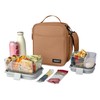 PackIt® Freezable Crossbody Lunch Box, Almond, Built with ECOFREEZE® Technology,