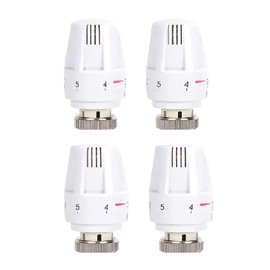 Only 4 Piece Thermostat Radiator Valve Head, M30 x 1.5 Temperature Control Valves, Replacement Head, Standard Radiator, Fixed Head