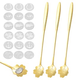 LOHAME Tin Casting with Tin Casting Tin Casting New Year's Eve Casting with 18 Tin Figures 3 Spoons for 2025 Fireworks New Year's Eve New Year Party Games New Year's Eve Use Divination Party Game