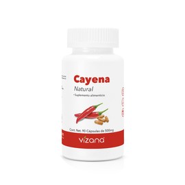 VIZANA NUTRITION | Pimienta de Cayena Natural en Cápsulas HPMC Vegeratianas (90 Caps-500 mg)