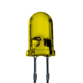 Lumetheus LED 5 mm Colour Yellow 3000 mcd Pack of 25 Light Emitting Diode Extra Bright 2 V Yellow Diode 2 Pin LEDs Housing Diffuse Coloured
