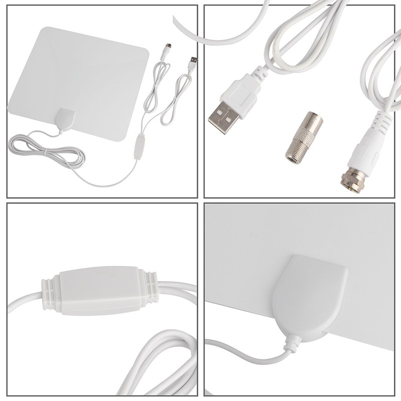 Super Thin Digital Indoor Amplified HDTV TV Antenna - 50