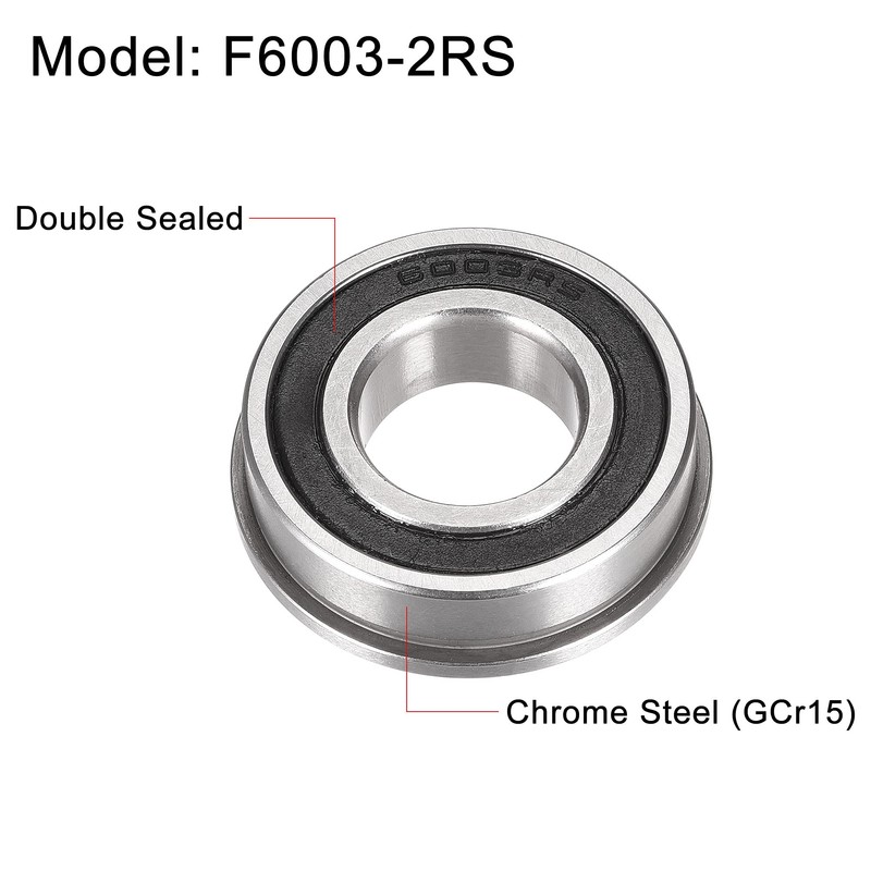 sourcing map F6003-2RS Flange Ball Bearings 17 x 35 x