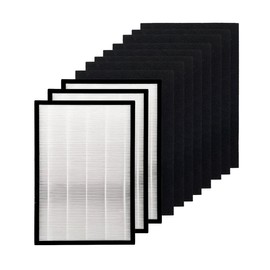 Nispira FLT5600 Filter N Replacement for GermGuardian AC5600WDLX AC5600W AC5600WFL Air Purifier FLT56CB4 (3) True HEPA + (6) Carbon Pre Filter Set.