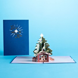 Lovepop Nativity Christmas Tree Pop Up Card, 5x7-3D Greeting Card, Pop Up Christmas Cards, Kids Christmas Card, Holiday Card