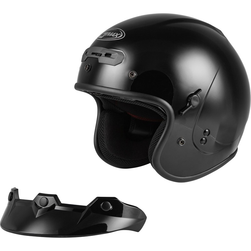 GMAX GM-32 Open-Face Helmet (Black, Large) - FMVSS 218 Approved