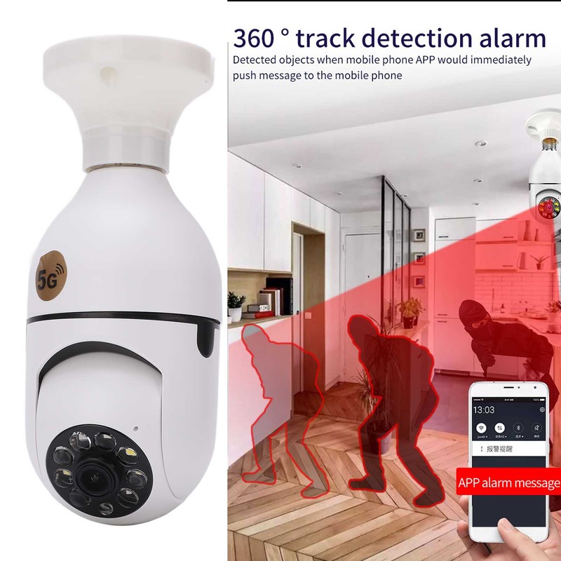 Lamp Holder Camera Wireless 360 Degree 2.4GHz and 5G WiFi