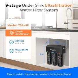 Waterdrop WD-TSA-UF 0.01 μm Ultra Filtration Under Sink Water Filter System