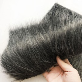 Gnognauq 2pcs Faux Fur Fabric Faux Fur Squares Shaggy Fur Patches Cuts Faux Fur for Craft, DIY Gnome Beard, Costume, Camera Floor Carpets (Grey,10 x 10 Inches)