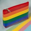 MIJOMA Rainbow Stripe Mini Purse Pride Faux Leather 13x9cm Zip