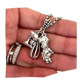 Chef Culinary Hat Cooking Charm with Bracelet Necklace Keychain Kitchen Jewelry for Women Cook