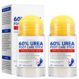 2 x Urea Foot Cream 60%, Urea Foot Balm Stick, Urea Foot Cream, Exfoliates Dead Skin, Smooths the Skin, for Elbows, Knees, Feet & Hands, Foot Care Foot Cream
