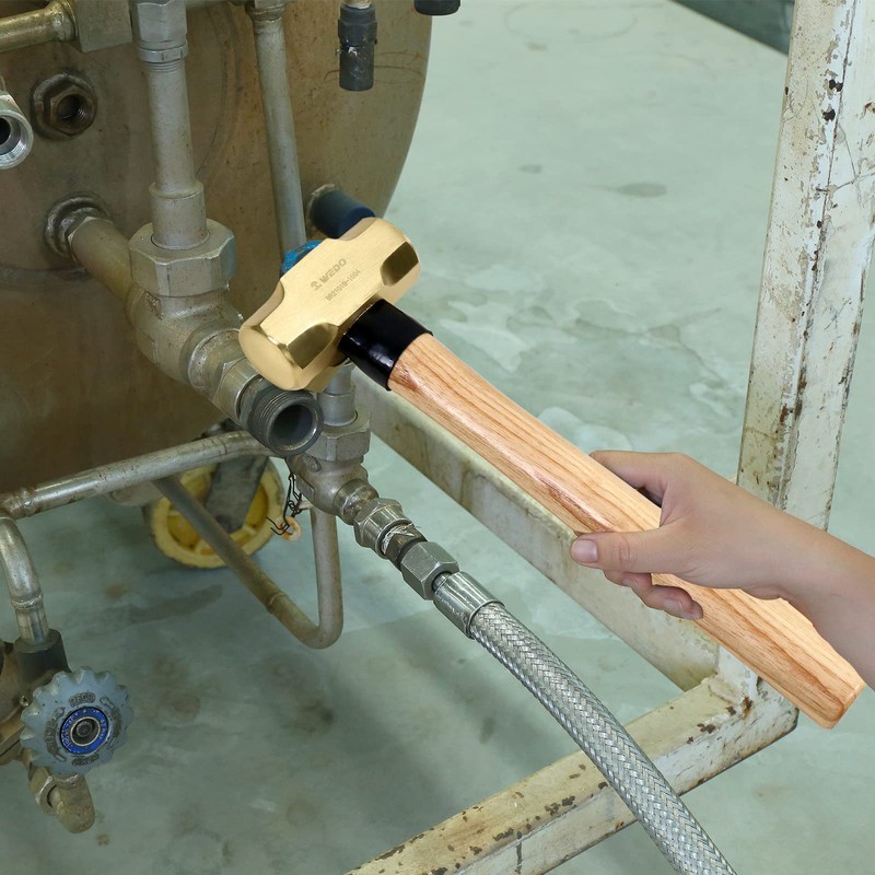 WEDO Brass Sledge Hammer with Wooden Handle, 2lb, 320mm, 12.5"