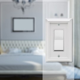 AMERELLE Deerfield 1 Gang Rocker Composite Wall Plate - White