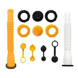 Gas Can Spout Replacement Kit, Gas Fuel Can Spout, Flexible Pour Nozzle Gas Can Nozzle, Gas Tank Vent Cap, Compatible with Most 1/2/5/10 Gal Oil Cans (Yellow&White)