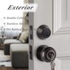 Probrico Front Door Entry Handles Lockset and Double Cylinder Deadbolt