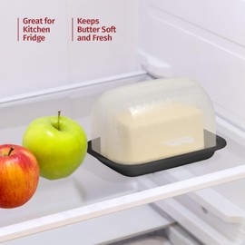 Signoraware Butter Dish with Lid – Butter Holder with Lid for 2 Butter Sticks – BPA-Free and Dishwasher-Safe – Unbreakable Butter Container – One-Hand Opening – Ideal for Counter, Fridge, Picnic