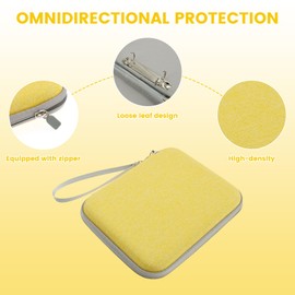 RdjEokf Card Case for Yoto Cards, Soft Portable Folder, 80 Pockets Card Binders Holder Folder Album Book Protectors, Ringless Game Trading Card Protective Organize Folder (Yellow)