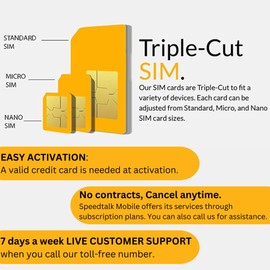 Data SIM Card 5G 4G LTE – 5GB for 30 Days | USA Nationwide Coverage | GPS Trackers, Security Cameras, Hotspot Devices, Tablets, Laptops, IoT & M2M | Triple Cut SIM | SpeedTalk Mobile