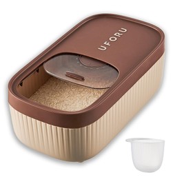 UFORU Rice Storage Container - Flour Dispenser, Pet Food Container, 6.9Qt/11 Lb Dry Food Storage Bucket with Lid, BPA Free, Silicon Ring&Moisture Proof, Kitchen Organizer for Cereal/Grain/Soda/Pasta