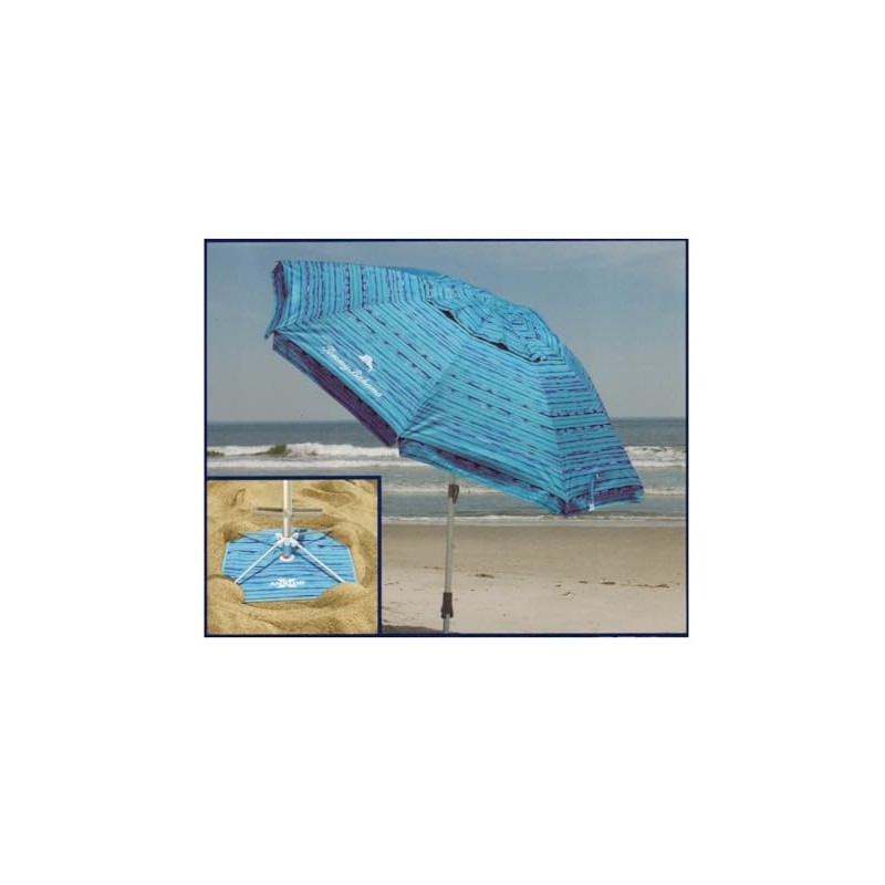 Sepras T0MMY BAHAMA Beach Umbrella with wind vent and sand
