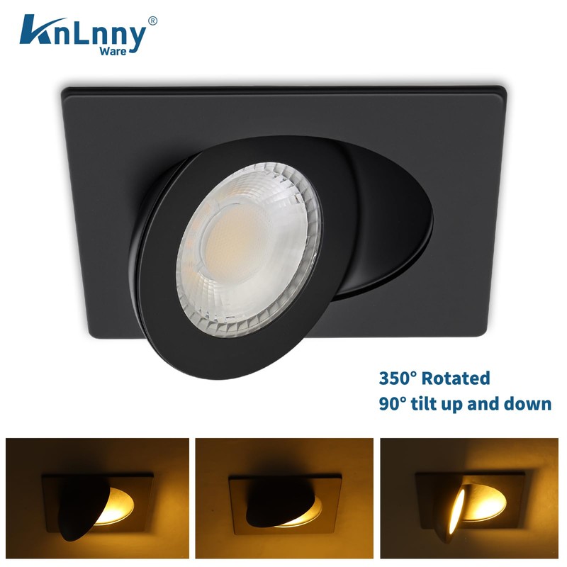 KnLnny Ware Square Black Gimbal Recessed Lighting 4 Inch 6