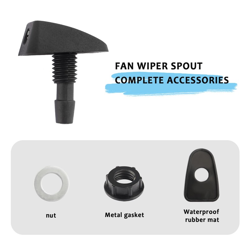 2PCS Front Windshield Washer Nozzle with Washers,Adjustable Fan Shape Spray