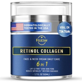 Felicemy Crema facial 6 en 1 para hombres, humectante facial para hombres, crema facial antienvejecimiento para hombres con retinol colágeno y ácido h