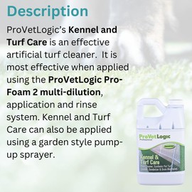 ProVetLogic Kennel & Turf Care- Floor Cleaner, Synthetic Pet Turf Cleaner, Deodorizer & Drain Maintainer (Concentrated)- 1/2 Gallon
