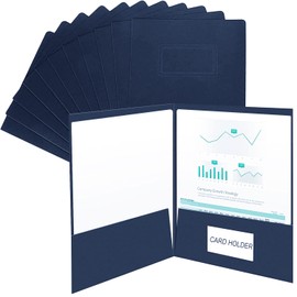 Pack of 10 A4 Cardboard Presentation Folders with Pocket, Document Folder, DIN A4 Document Holder, Index Folders, Portfolio Folders, Project Folders, Offer Folders, Work Folders