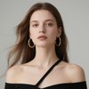Fashion Trendy 5-Pair Large Gold Hoop Earrings for Women Stainless