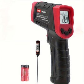 Infrared Thermometer, Digital Laser Temperature Meter -37°F~932°F (-32°C ~ 400°C) IR Temperature Gun (Not for People) Ideal for Cooking, Roasting, Kitchen, Barbecue, Meat, Sugar, Freezer