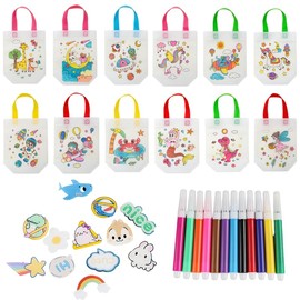 For painting for children's birthday parties, 36 pieces taffeta bags for painting for children, bags for painting, children's birthday parties, children's fabric bag set for painting, children's