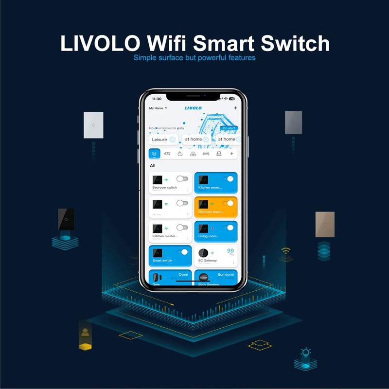 Smart Light Switch, LIVOLO WiFi Touch Wall Switch for Smart