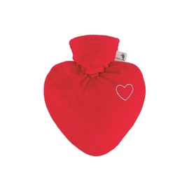 Hugo Frosch Love Hearts With Velour Cover Hot Water Bottle - Red, One Size