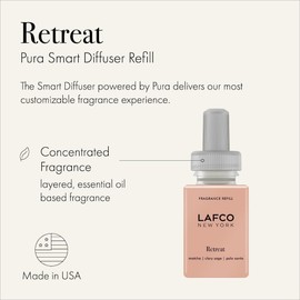 LAFCO New York Pura Smart Device Refill, Retreat - Pack of 2 - Vial Delivers Up to 2 Weeks of Fragrance Life - Made in the USA