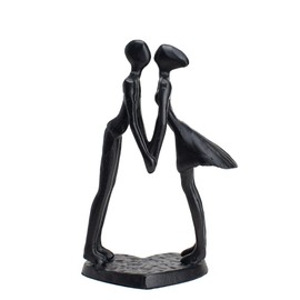 GLIMSDEER Iron Couple Gifts for him and her, Romantic Kissing Couple Sculpture Love Statue for Boyfriend & Girlfriend, Black Room Decor Aesthetic, Fireplace Decorations Wedding