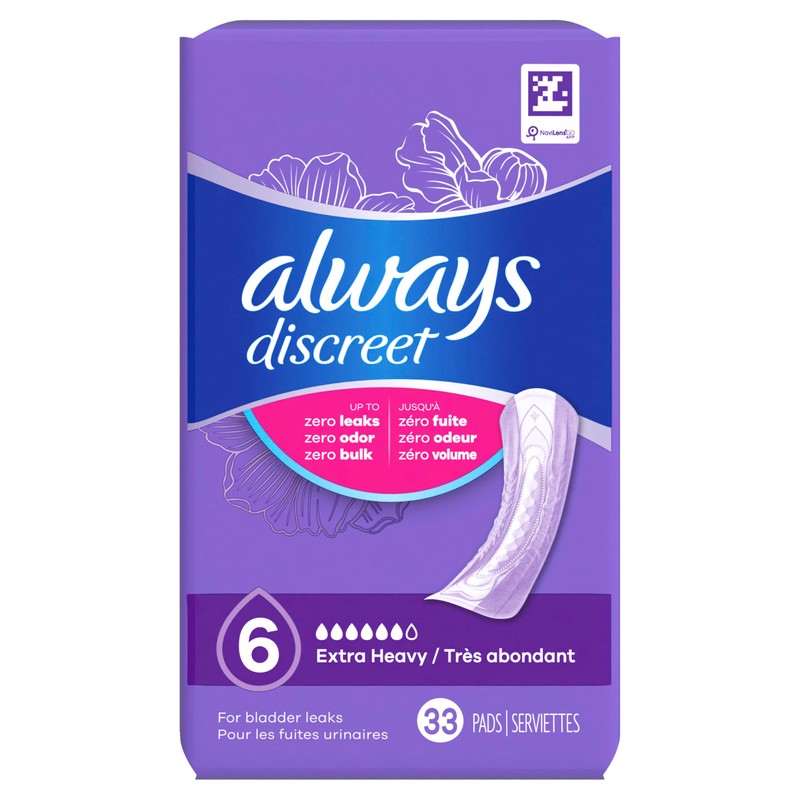 Always Discreet Always Discreet Adult Incontinence Pads for Women, Extra