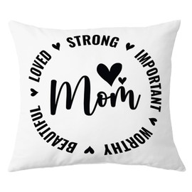 Supwhd Mom Pillow Covers 18x18 - Mother's Day Gifts for Mom from Daughter, Son & Kids