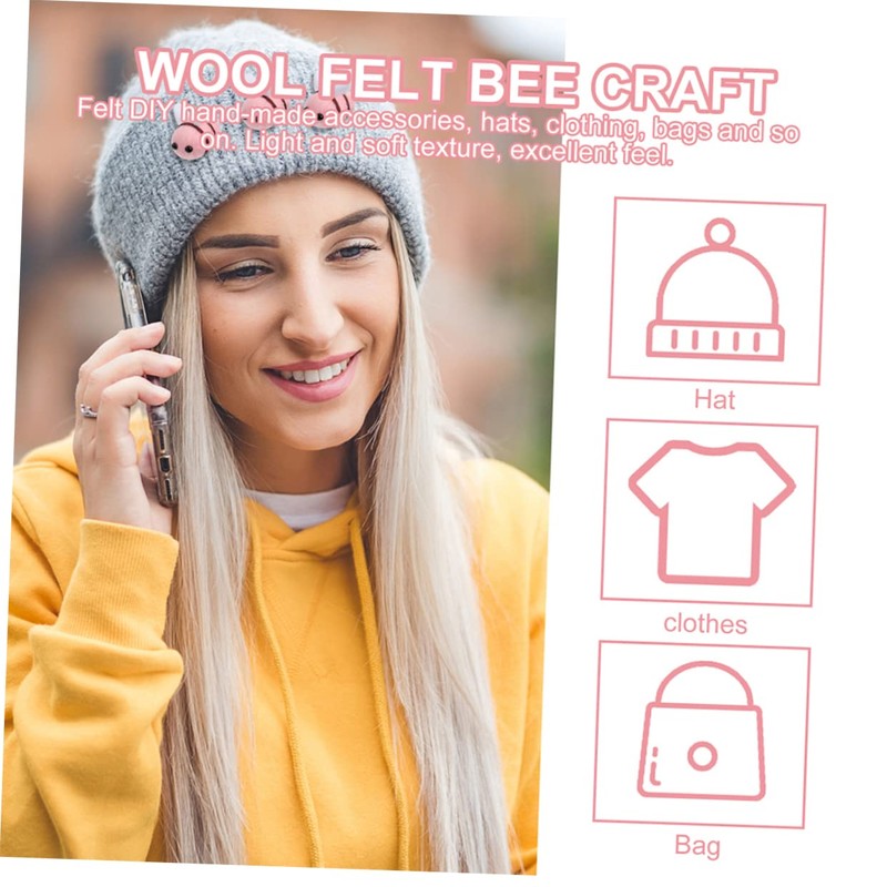 OHPHCALL 25Pcs Wool Felt Bee Balls for DIY Bee Party