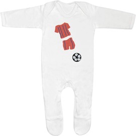 Azeeda 6-12 Month 'The Fun Of Football ' Baby Romper Jumpsuit/Sleep Suit (SS00098969)