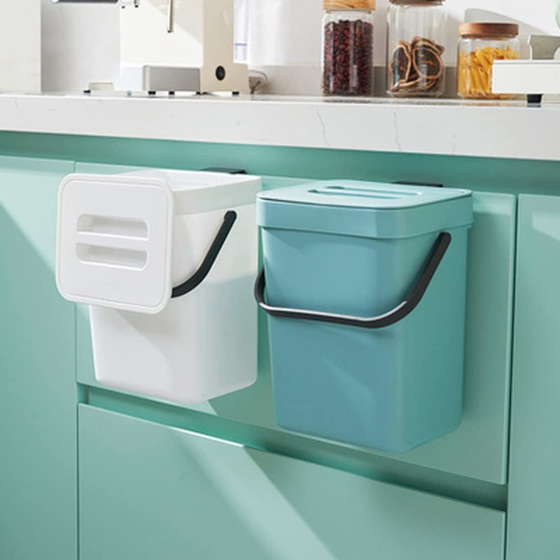 Spesh 2 Pcs (3L+5L) Food Waste Bins Hanging Trash Cans