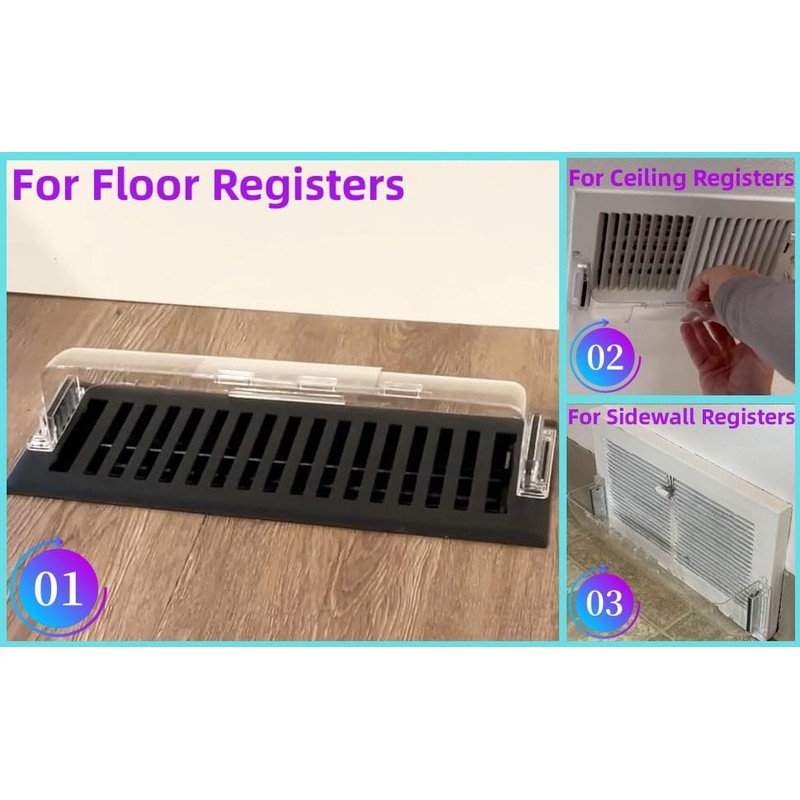 6 Pack Magnetic Air Vent Deflector, Adjustable Length