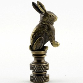 RABBIT LAMP SHADE FINIAL ANTIQUE BRASS #23