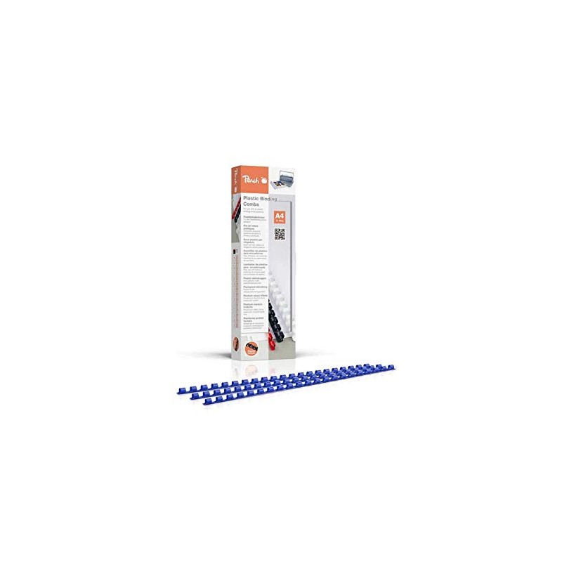 Peach Binding Combs 6mm, 25 A4 sheets, blue