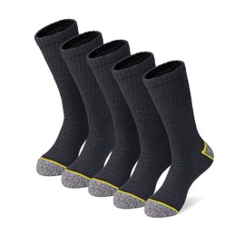 FRONTLINER Mens Work Socks 5-Pack – Heavy-Duty Wear, Reinforced Toe & Heel, Ribbed Compression, Moisture-Wicking, Thermal, Breathable Comfort